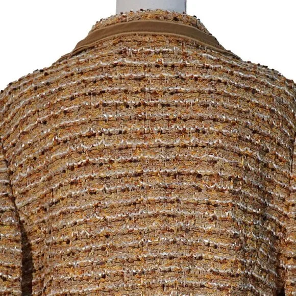 St. John Couture Textured Silk Blend Jacket w/ Tuxedo-Style Lapels   - Picture 4 of 7